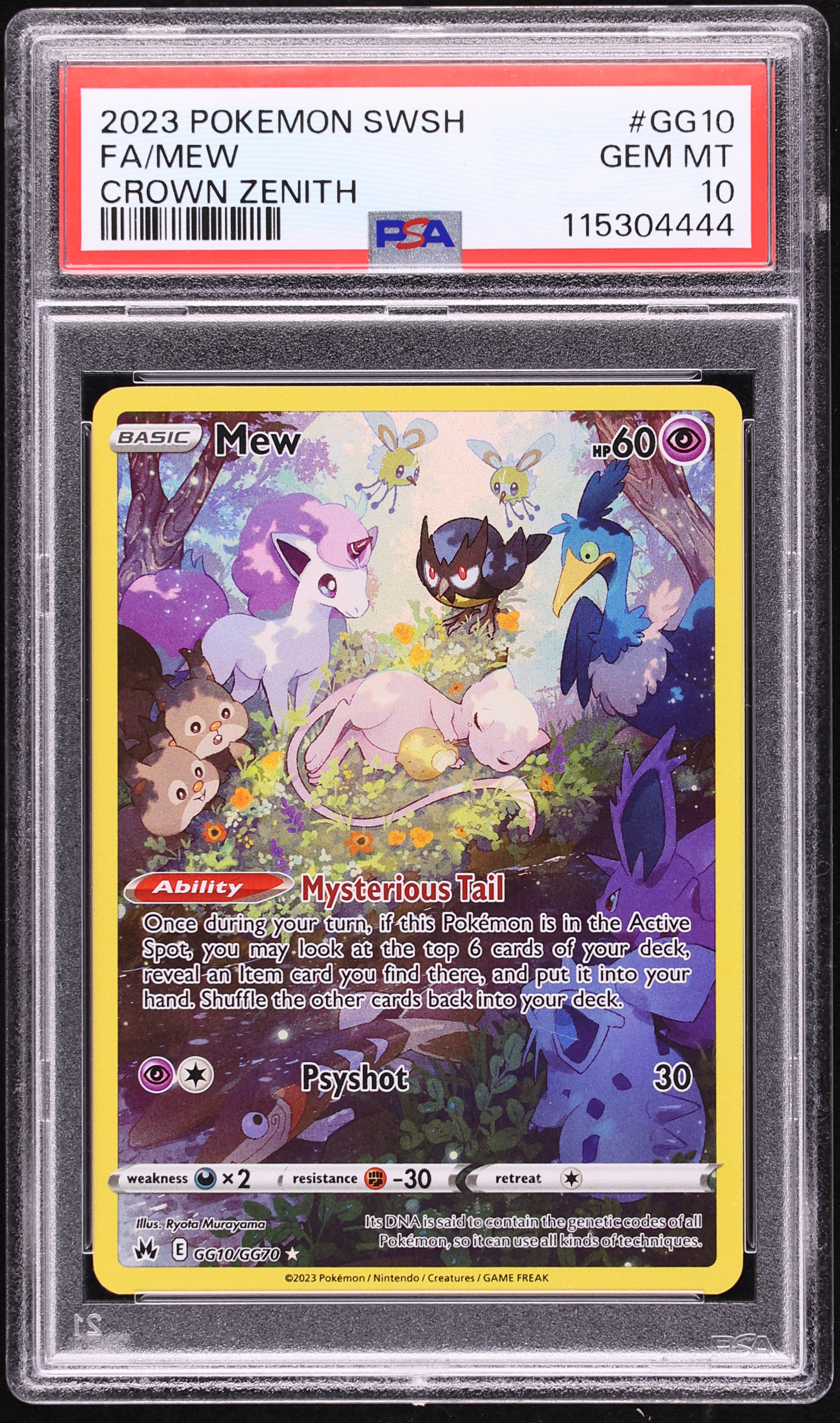 2023 Pokemon Sword & Shield Crown Zenith Full Art Mew #GG10 PSA 10