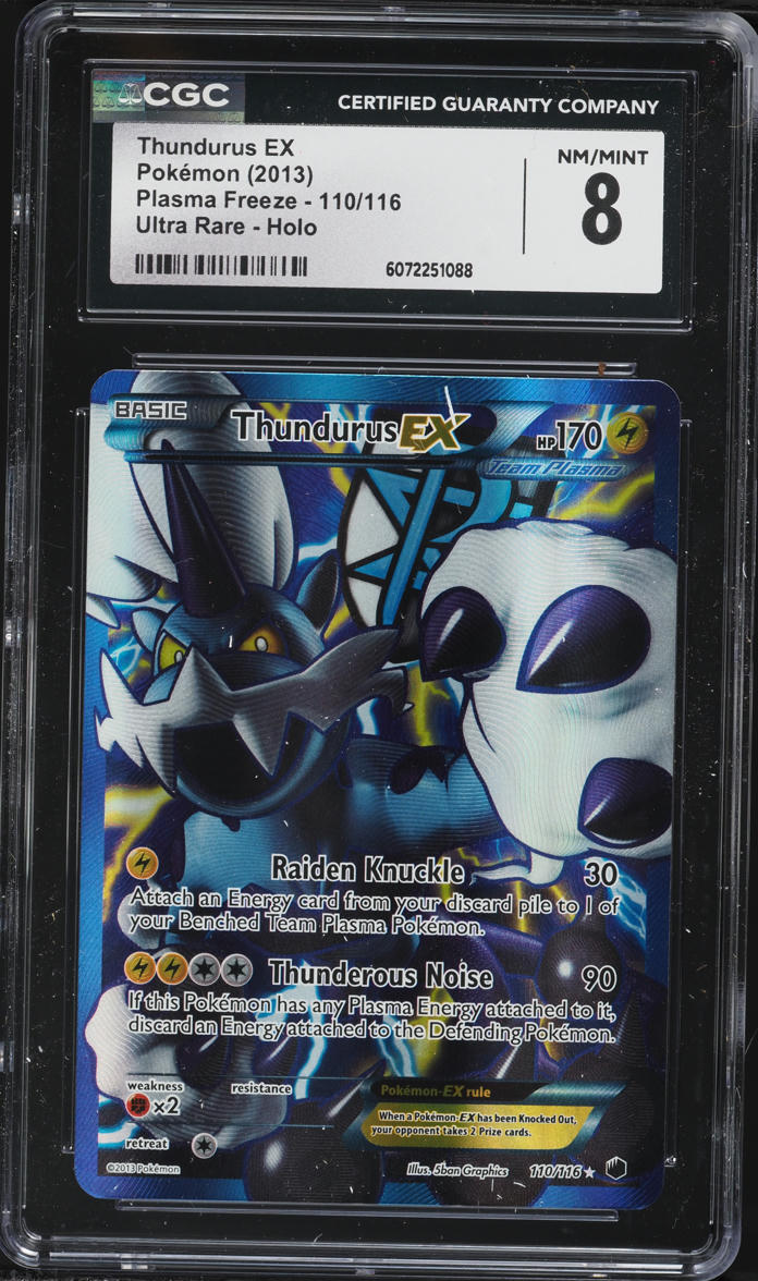 2013 Pokemon Black & White Plasma Freeze Full Art Thundurus EX #110 CGC 8  NM-MT on Fanatics Collect
