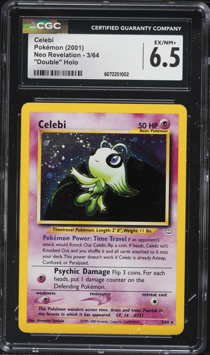 2001 Pokemon Neo Revelation Holo Celebi #3 CGC 6.5 EXMT+