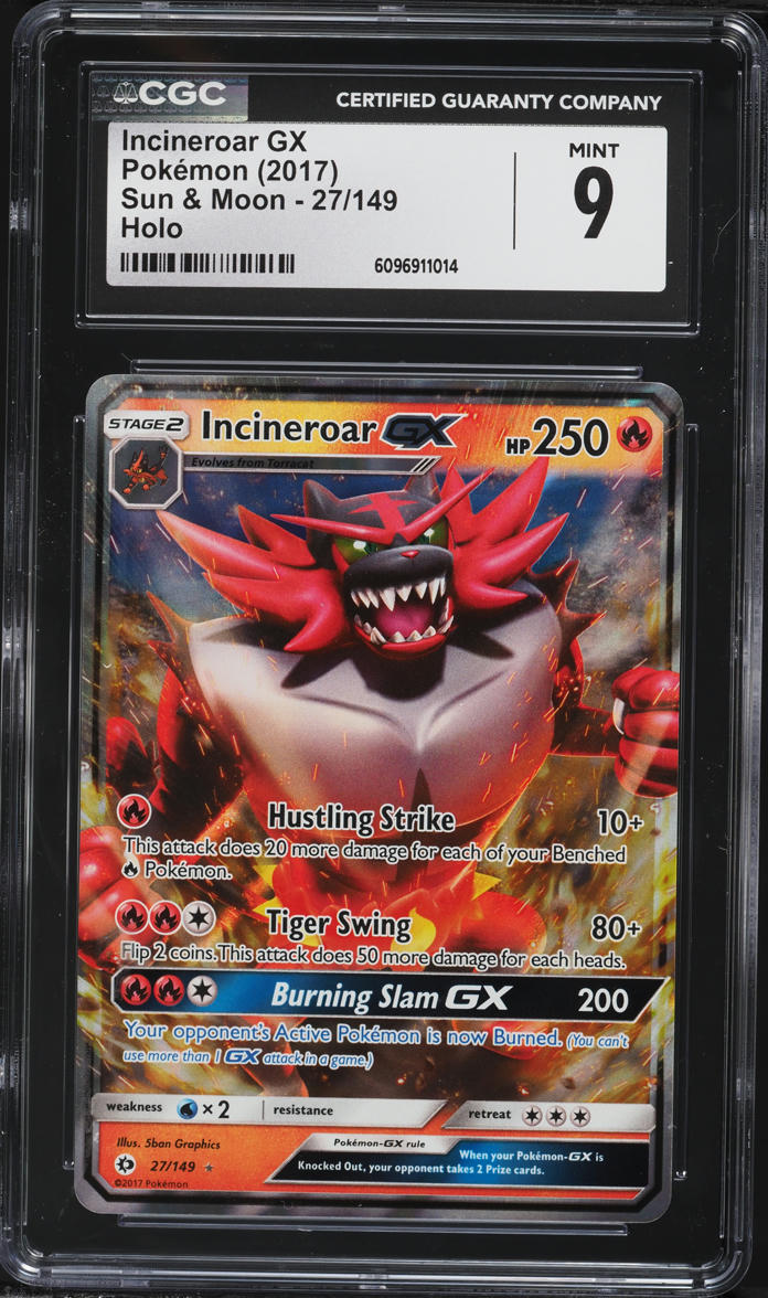 2017 Pokemon Sun & Moon Incineroar GX #27 CGC 9 MINT on Fanatics Collect