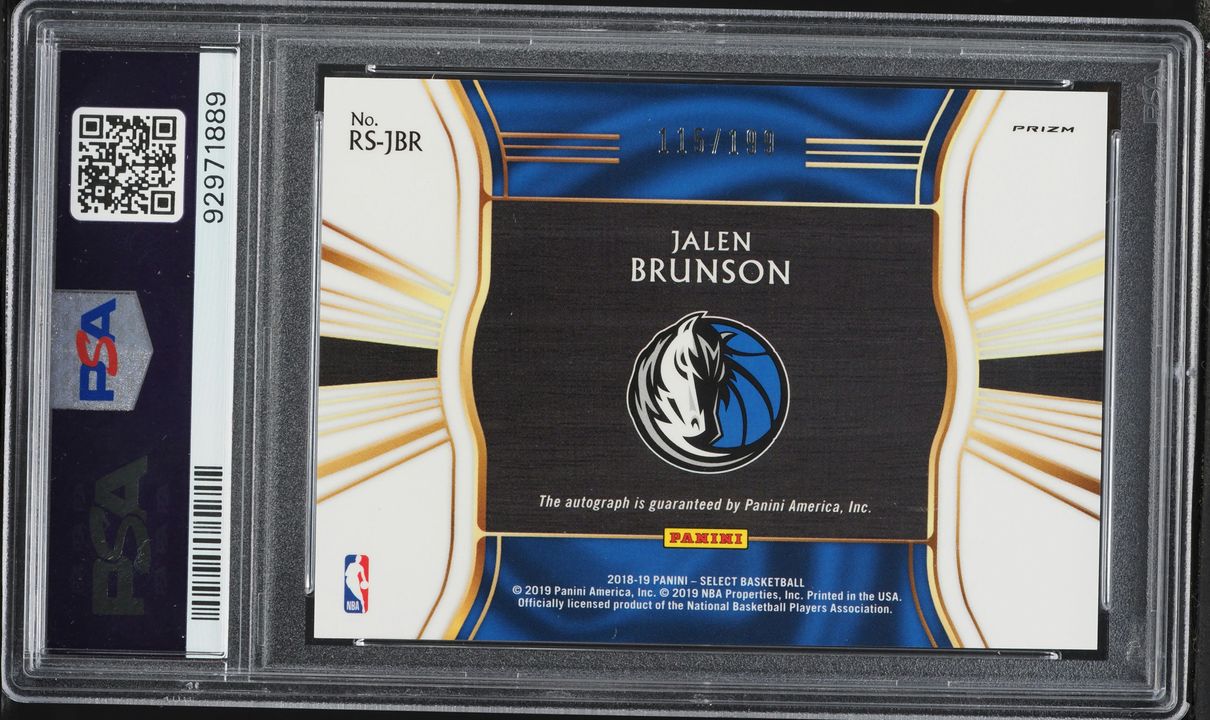 2018 Select Signatures Jalen Brunson ROOKIE AUTO /199 #RS-JBR PSA 10 GEM MINT