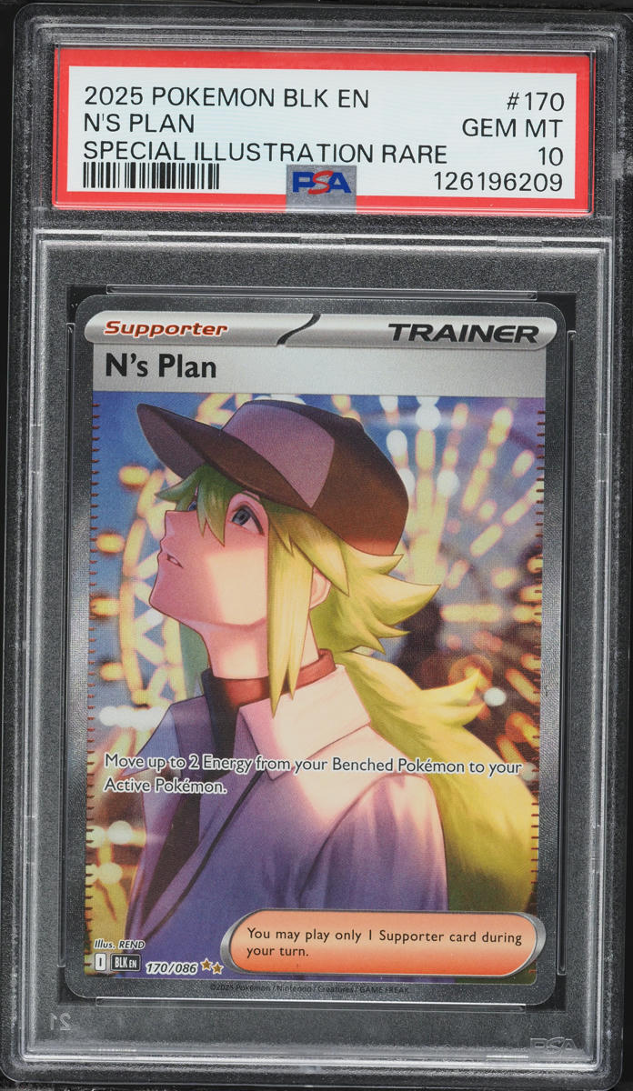 2025 Pokemon Scarlet & Violet Black Bolt SIR N'S Plan #170 PSA 10 GEM MINT