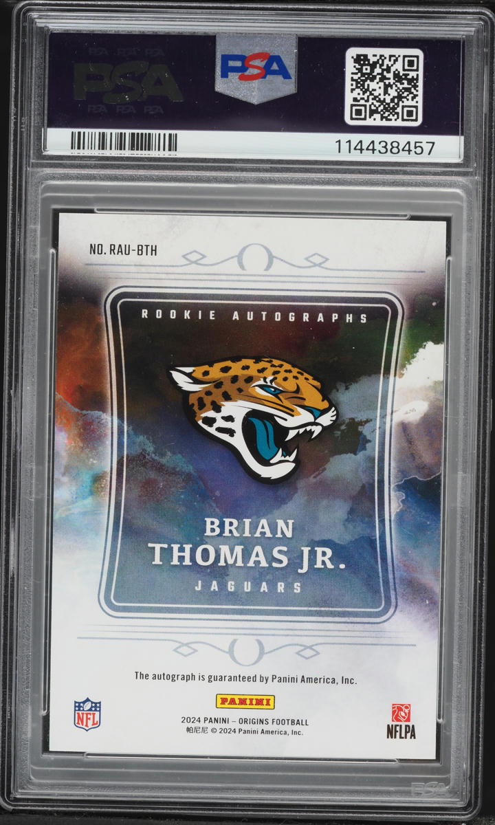 2024 Panini Origins Orange Brian Thomas Jr ROOKIE AUTO /75 #RAUBTH PSA 9 MINT