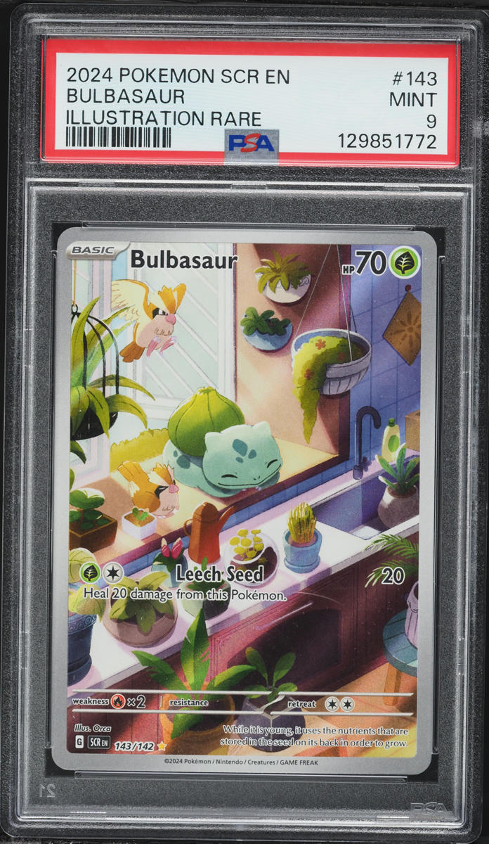 2024 Pokemon Scarlet & Violet Stellar Crown IR Bulbasaur #143 PSA 9 MINT