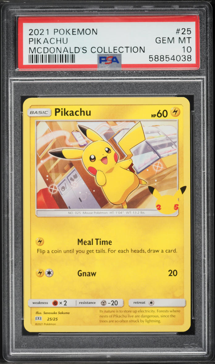 2021 Pokemon Sword & Shield McDonald's Collection Pikachu #25 PSA