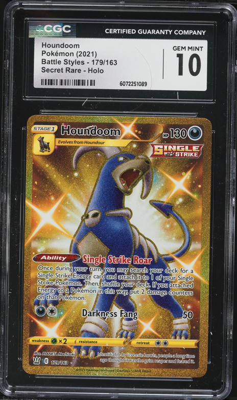 2021 Pokemon Sword & Shield Battle Styles Full Art Houndoom #179 CGC 10 GEM  MINT on Fanatics Collect