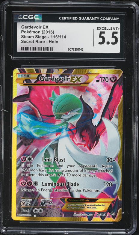 2016 Pokemon XY Steam Siege SEC Gardevoir EX #116 CGC 5.5 EX+ on