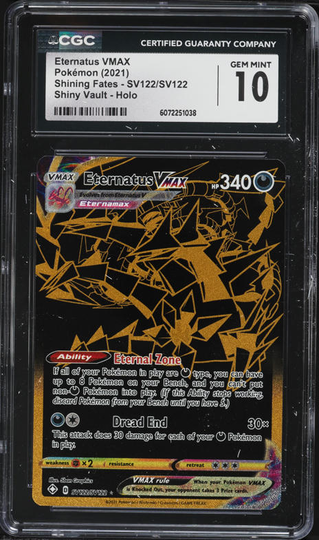 pokemon card eternatus vmax gold - 192/189 - Darkness Ablaze - Hyper Rainbow Rare - Full Art Holo style setup or your main portfolio 2021 Pokemon Sword & Shield