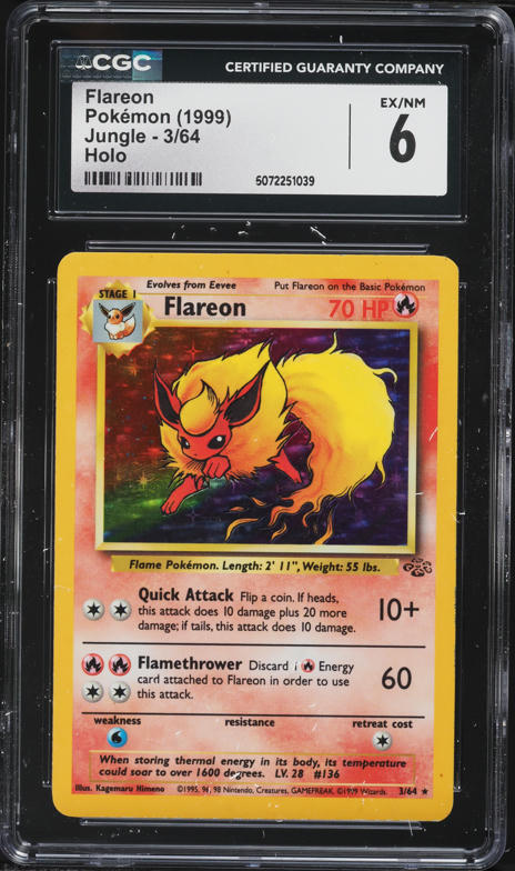 flareon holographic pokemon card value HOW MUCH WOILD THIS BE WORTH?? : r/pokemoncardcollectors Evolves from Eevee Type Flareon 1999 Pokemon Jungle 1st