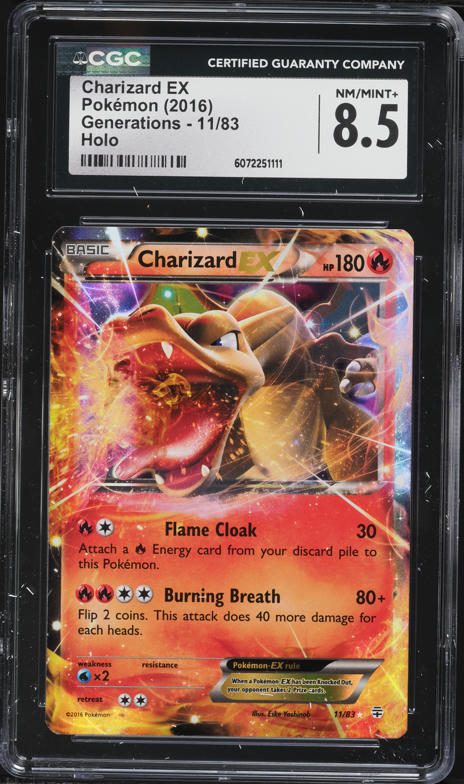 2016 Pokemon XY Generations Holo Charizard EX #11 CGC 8.5 NM-MT+
