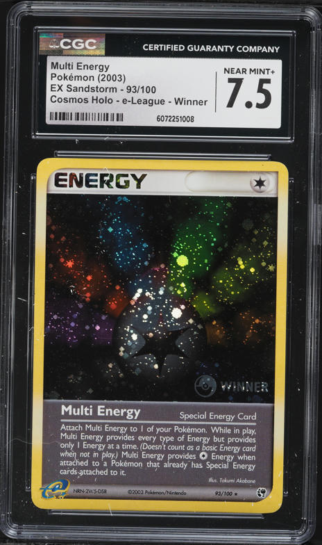 2003 Pokemon EX Sandstorm e-League Winner Holo Multi Energy #93 CGC 7.5 NRMT+