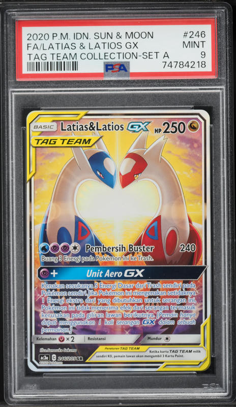 ポケモンカードゲーム Latias&Latios GX indonesian psa9 2020 Pokemon Indonesian SM Tag Team Set A Full Art Latias & Latios