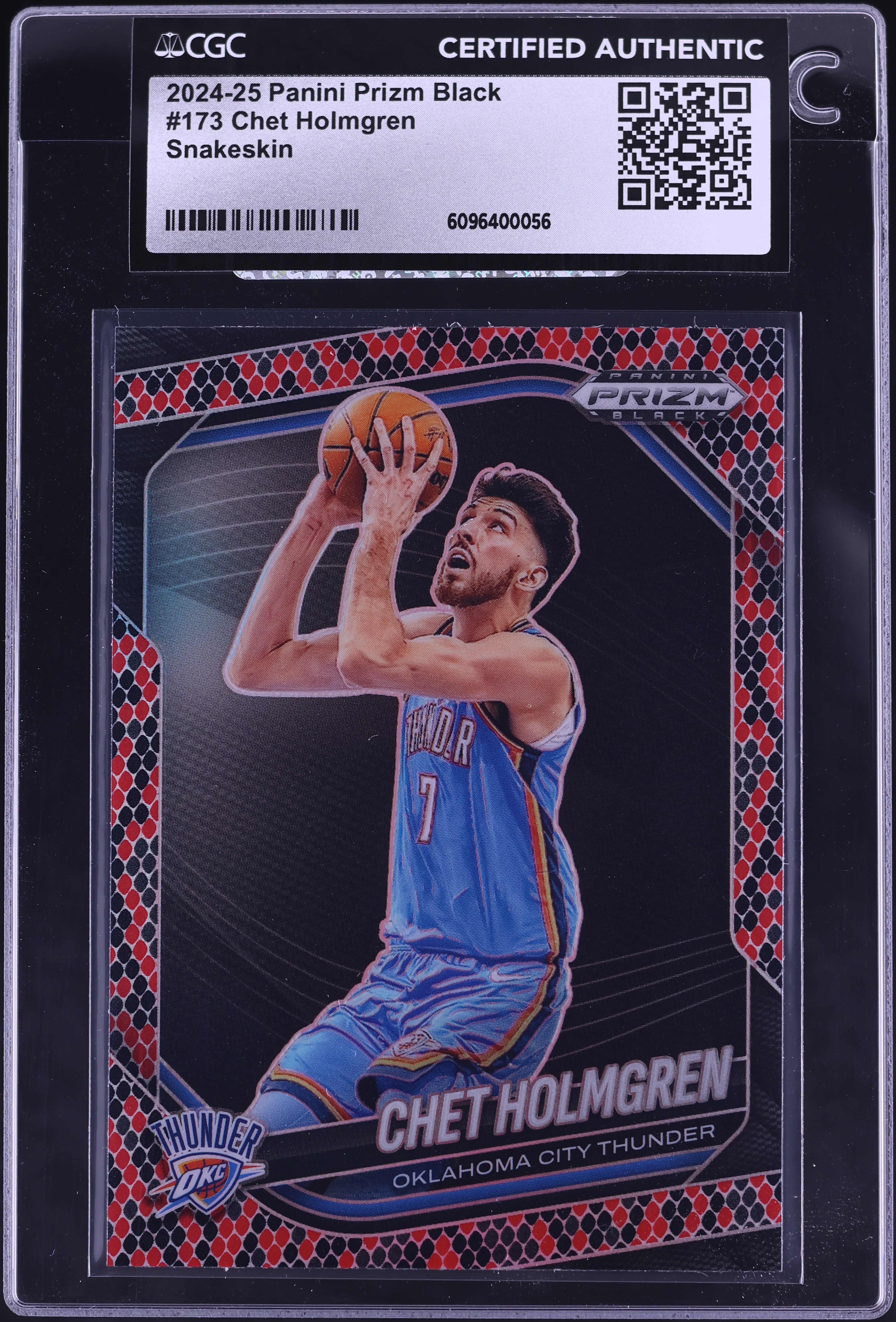2024 Panini Prizm Black Snakeskin Chet Holmgren #173 CGC AUTH on