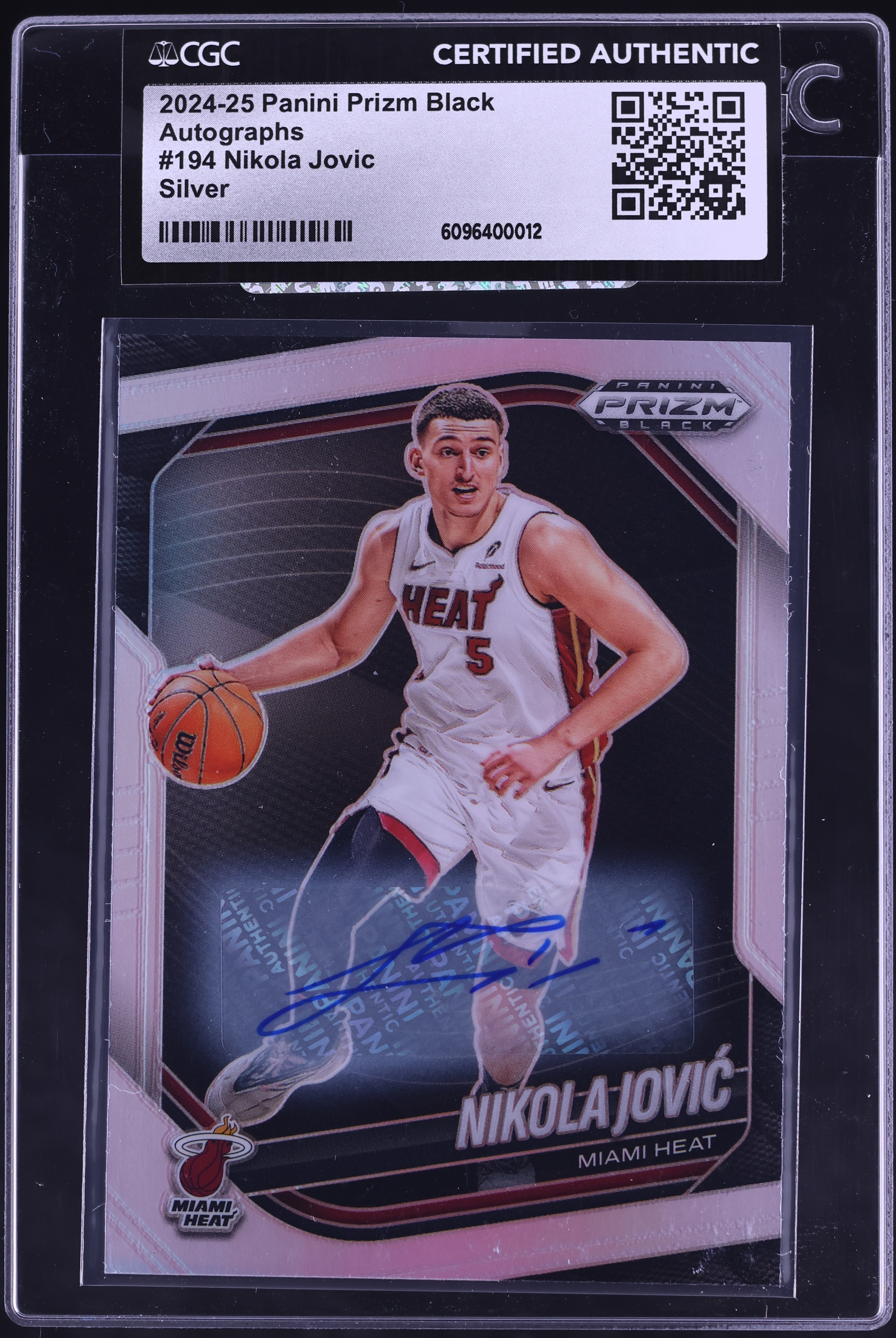 2024 Panini Prizm Black Silver Nikola Jovic AUTO #194 CGC AUTH on