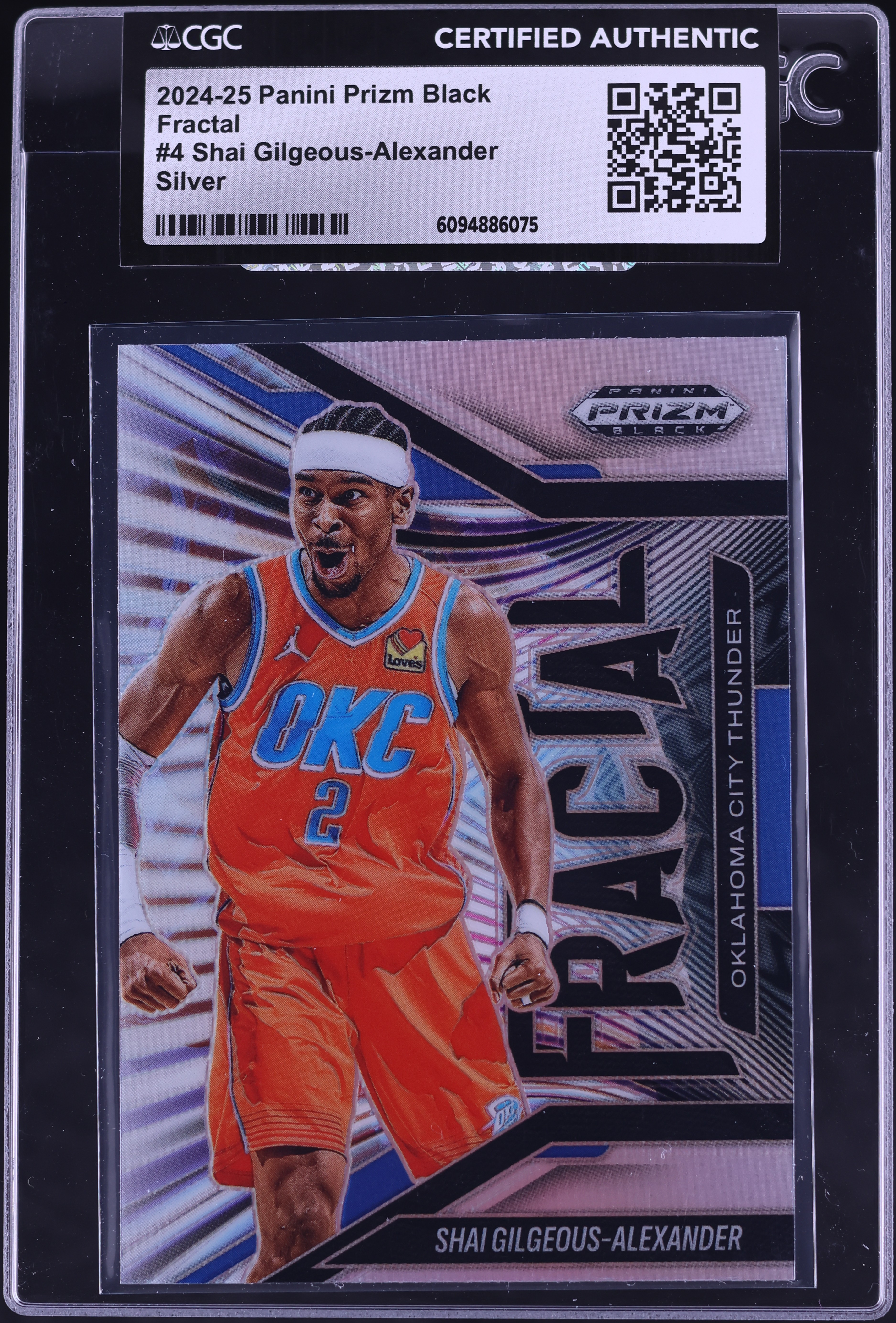2024 Panini Prizm Black Fractal Silver Shai Gilgeous-Alexander #4
