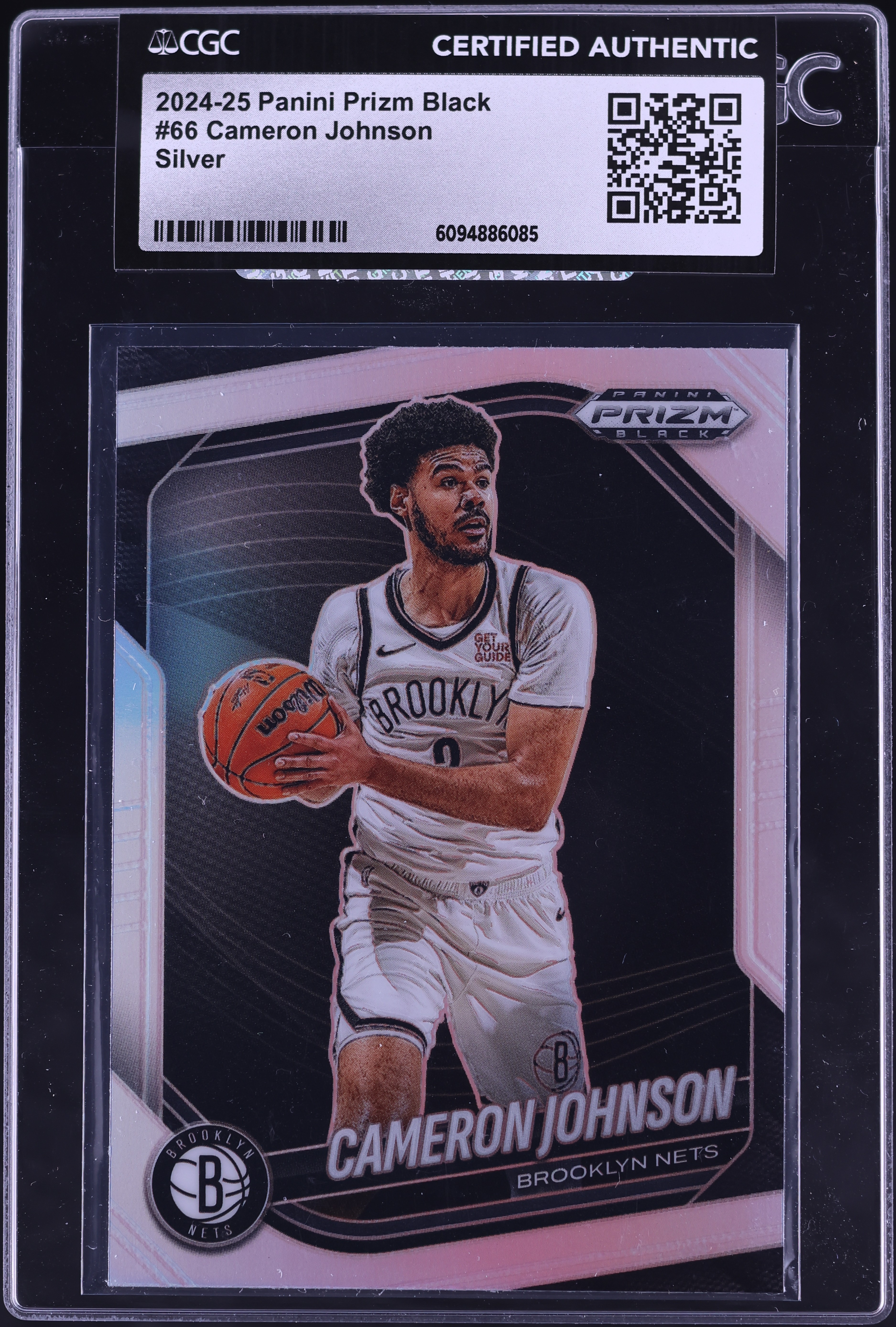 2024 Panini Prizm Black Silver Cameron Johnson #66 CGC AUTH on