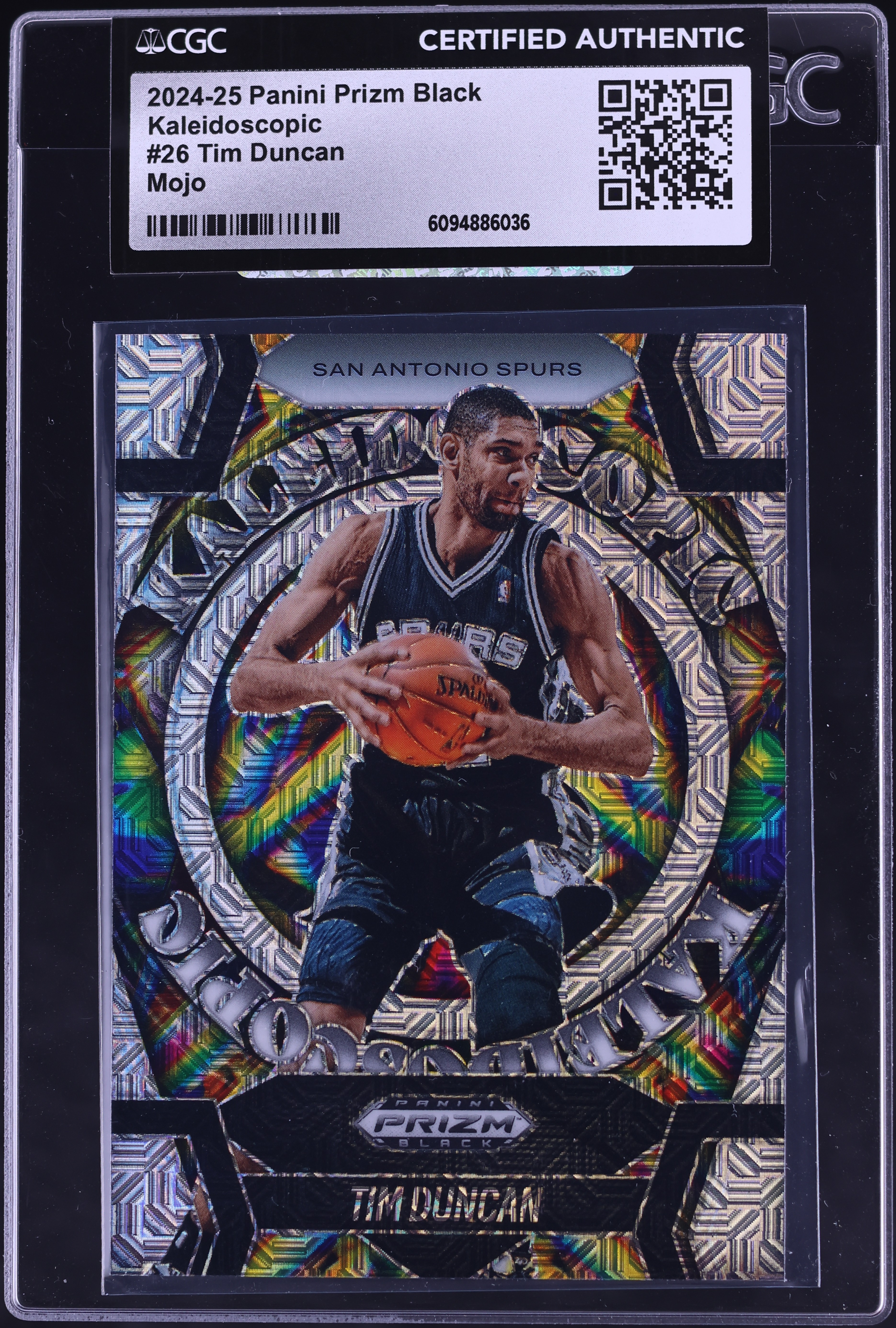 2024 Panini Prizm Black Kaleidoscopic Mojo Tim Duncan /25 #26 CGC