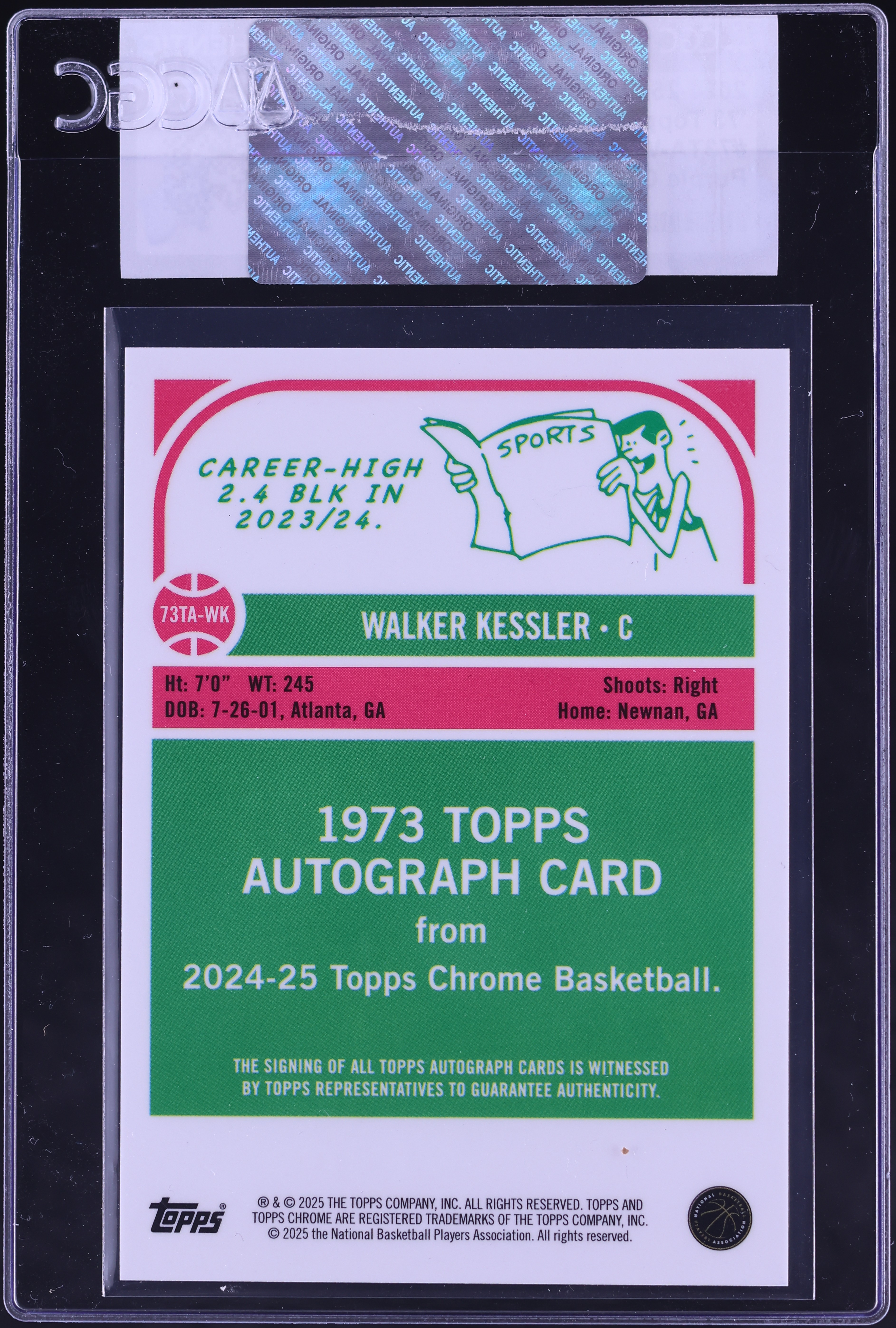 2024 Topps Chrome '73 Purple Geometric Refractor Walker Kessler