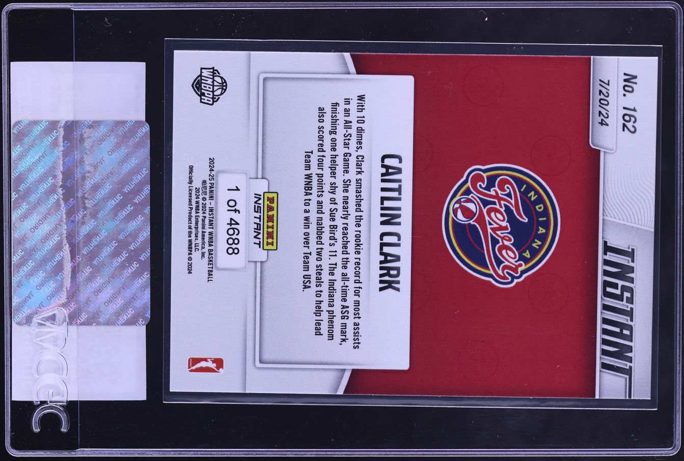 2024 Panini Instant WNBA Caitlin Clark ROOKIE /4688 #162 CGC AUTH