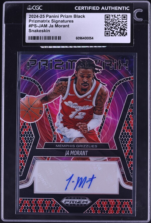 2024 Panini Prizm Black Prizmatrix Snakeskin Ja Morant AUTO /15