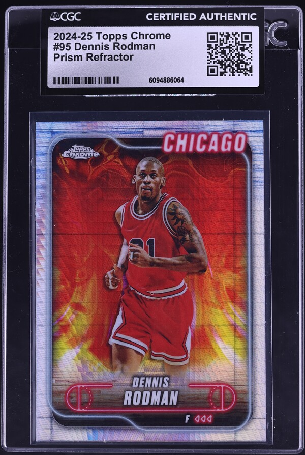 2024 Topps Chrome Prism Refractor Dennis Rodman #95 CGC AUTH on