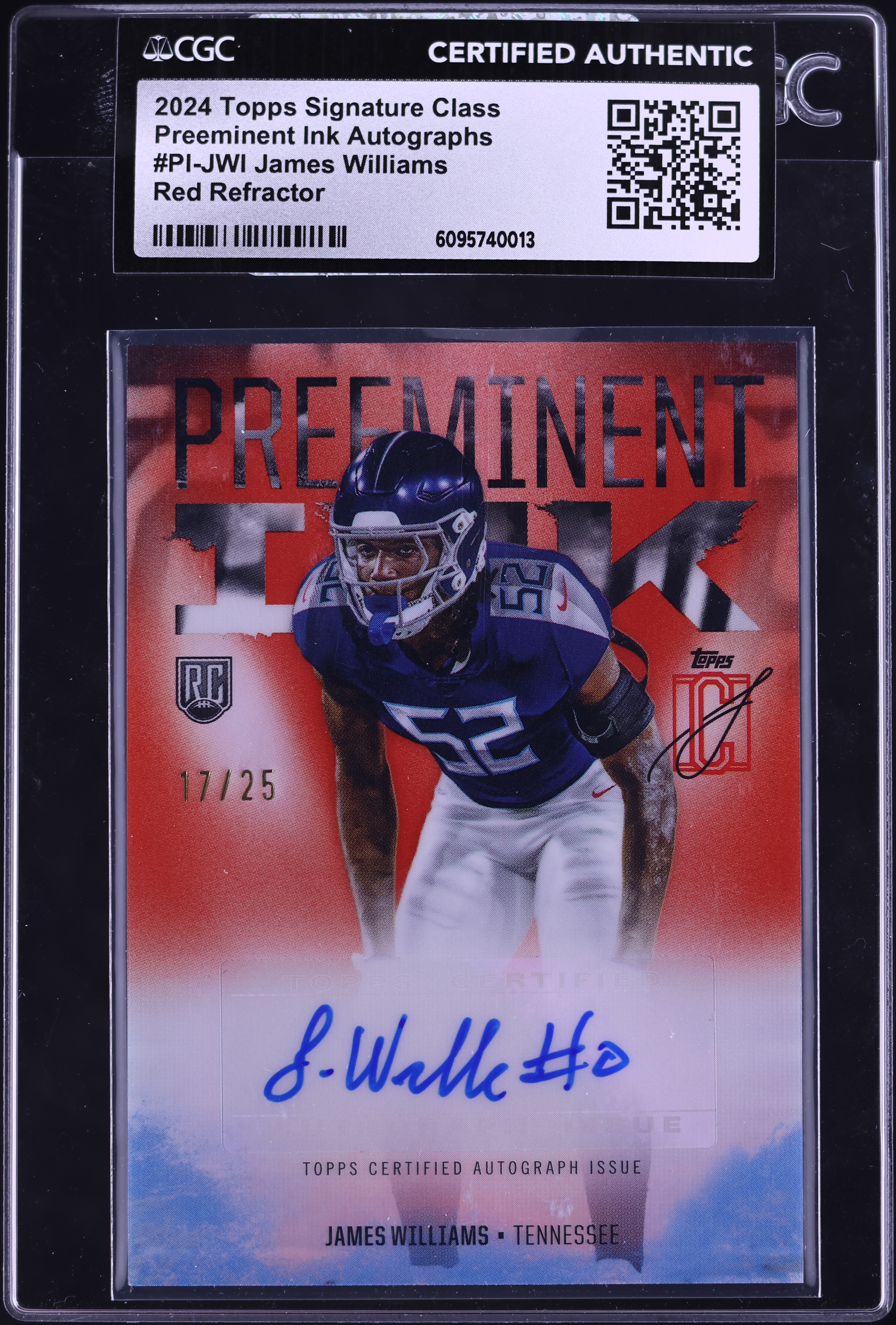 2024 Topps Signature Class Preeminent Ink Red Refractor James