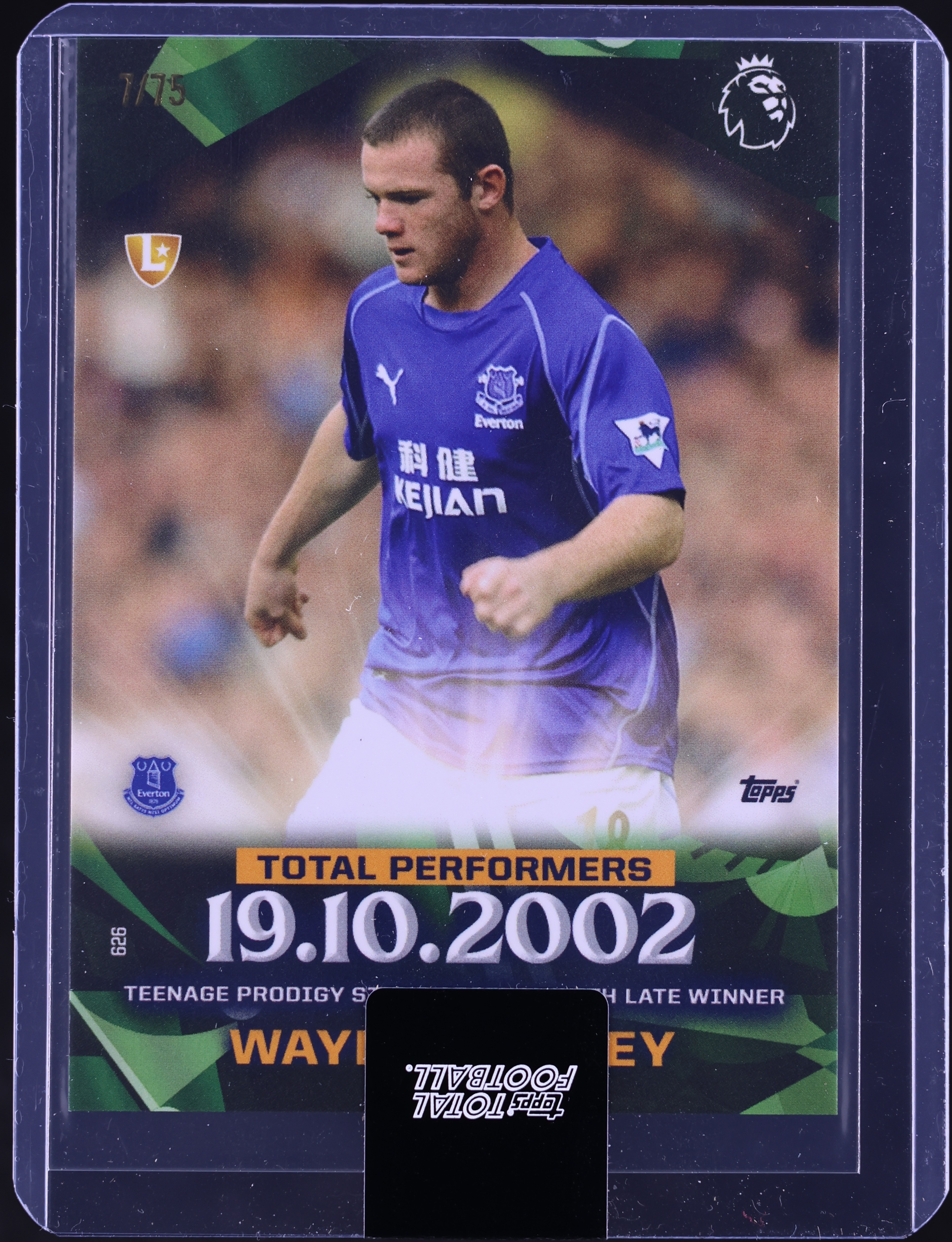 2025 Topps Total Football Performers Green Wayne Rooney /75 #626