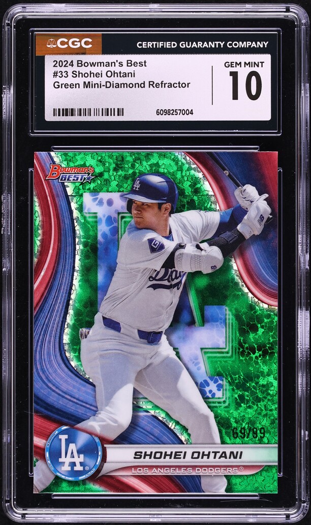 2024 Bowman's Best Green Mini-Diamond Refractor Shohei Ohtani /99 #33 CGC 10 GEM MINT