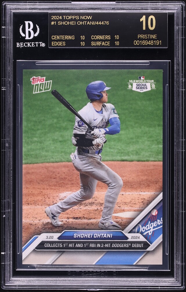 2024 Topps Now Shohei Ohtani #1 BGS 10 PRISTINE, BLACK LABEL