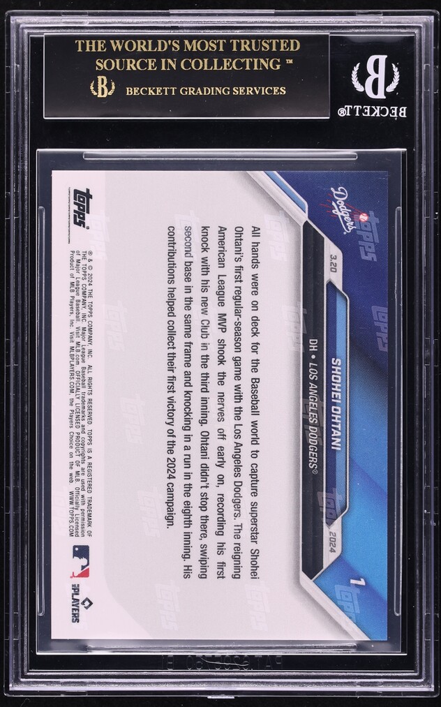 2024 Topps Now Shohei Ohtani #1 BGS 10 PRISTINE, BLACK LABEL