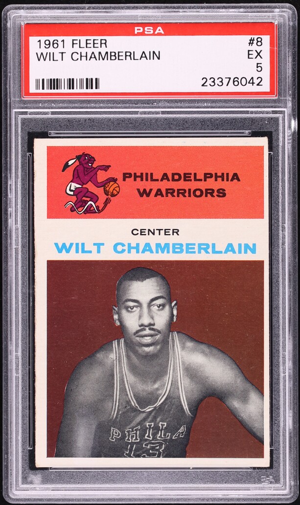 1961 Fleer Basketball Wilt Chamberlain ROOKIE #8 PSA 5 EX