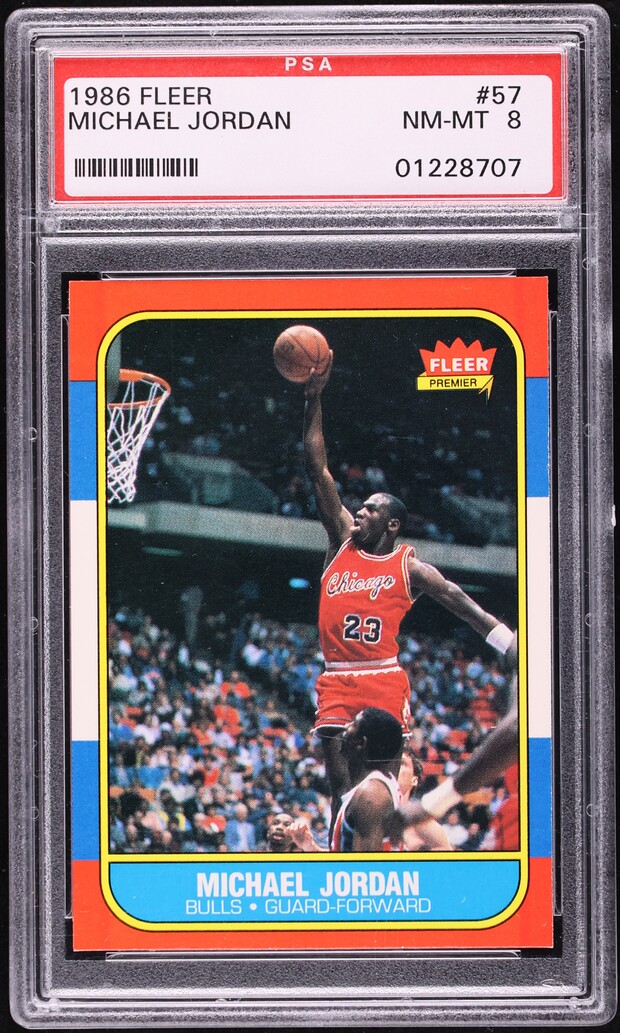 1986 Fleer Basketball Michael Jordan ROOKIE #57 PSA 8 NM-MT
