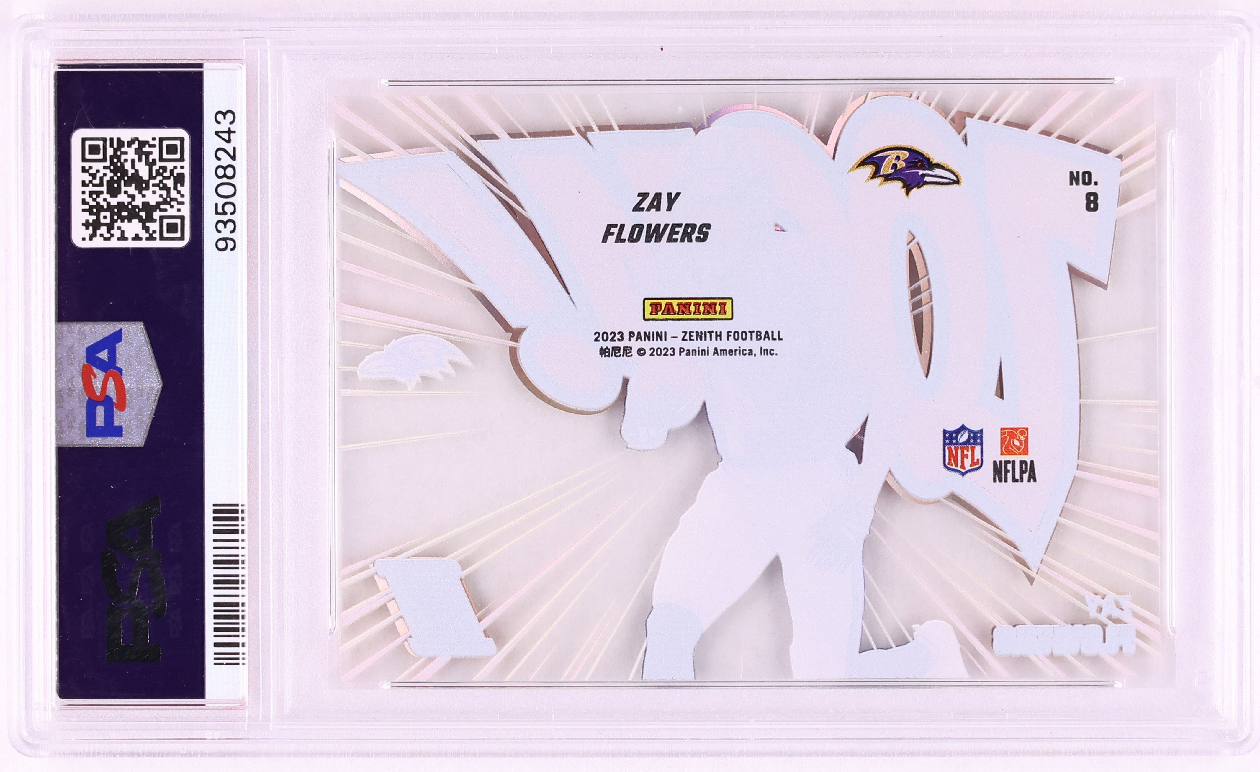 2023 Panini Zenith Zoom! Zay Flowers ROOKIE #8 PSA 10 GEM MINT on