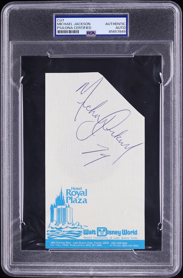 Michael Jackson Signed Autographed Cut w/ Inscription AUTO PSA/DNA AUTH