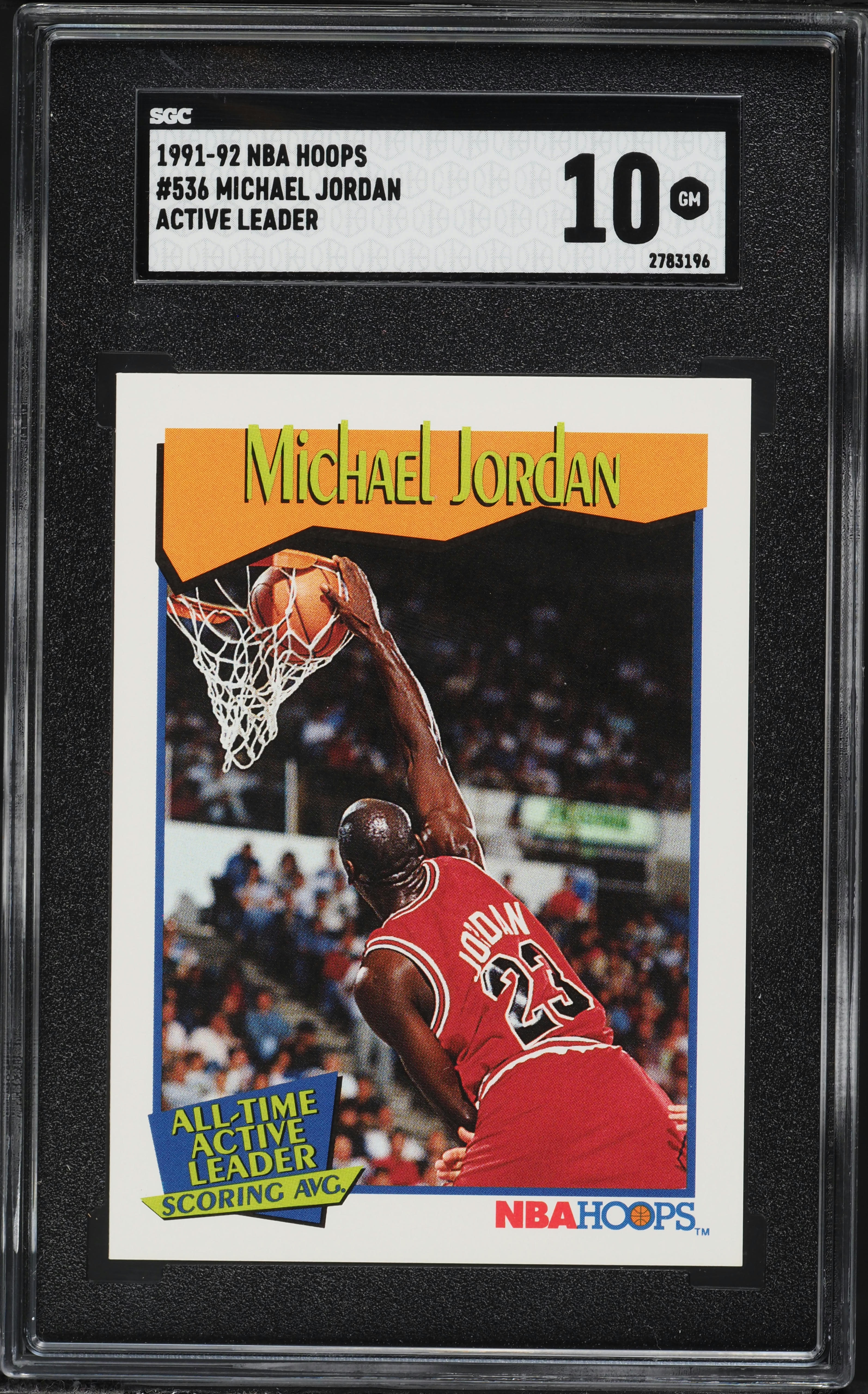 1991 Hoops Active Leader Michael Jordan #536 SGC 10 GEM MINT on