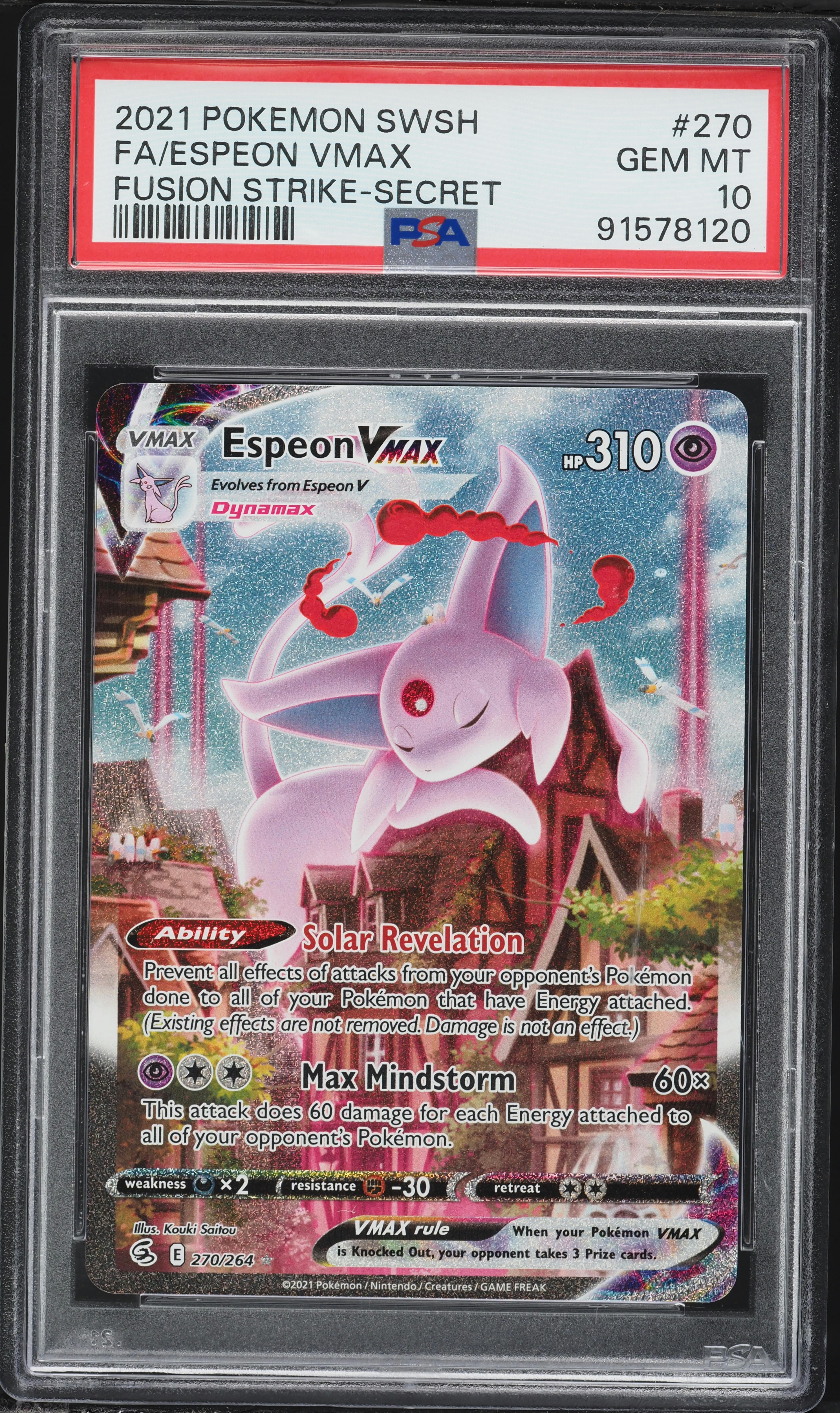 2021 Pokemon Sword & Shield Fusion Strike Alt Art Espeon VMAX #270