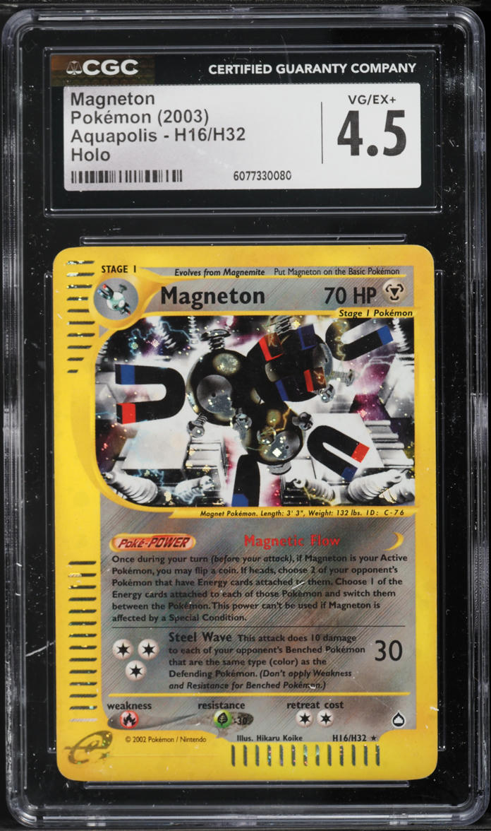 2003 Pokemon Aquapolis Holo Magneton #H16 CGC 4.5 VGEX+