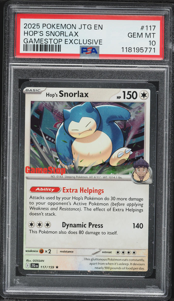 2025 Pokemon SV Journey Together Gamestop Exclusive Hop's Snorlax #117 PSA 10 GEM MINT on Fanatics Collect 2025 Pokemon SV Journey Together Gamestop Exclusive Hop's Snorlax #117 PSA 10 GEM MINT on Fanatics Collect