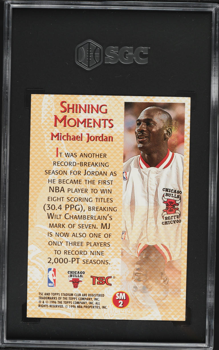 1996 Stadium Club Shining Moments Michael Jordan #SM2 SGC 9 MINT