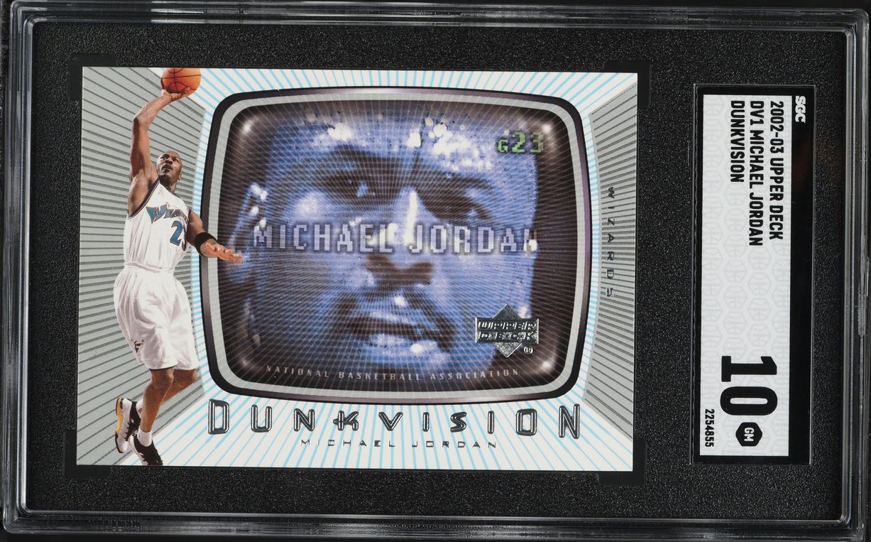 2002 Upper Deck Dunkvision Michael Jordan #DV1 SGC 10 GEM MINT