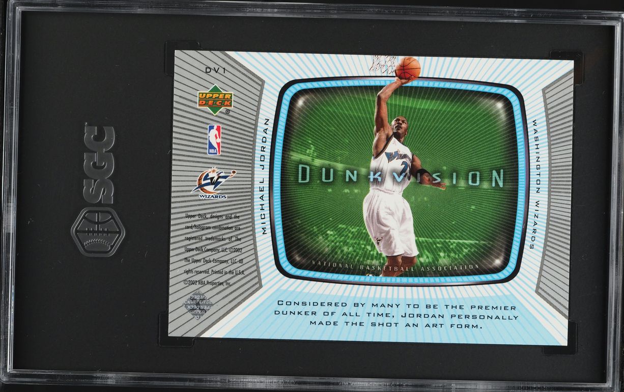 2002 Upper Deck Dunkvision Michael Jordan #DV1 SGC 10 GEM MINT