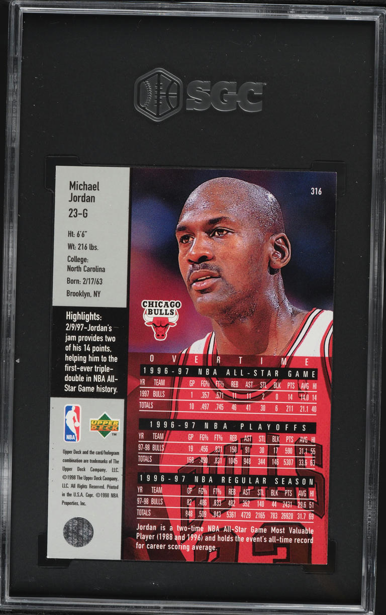 1997 Upper Deck Game Dated Michael Jordan #316 SGC 9 MINT