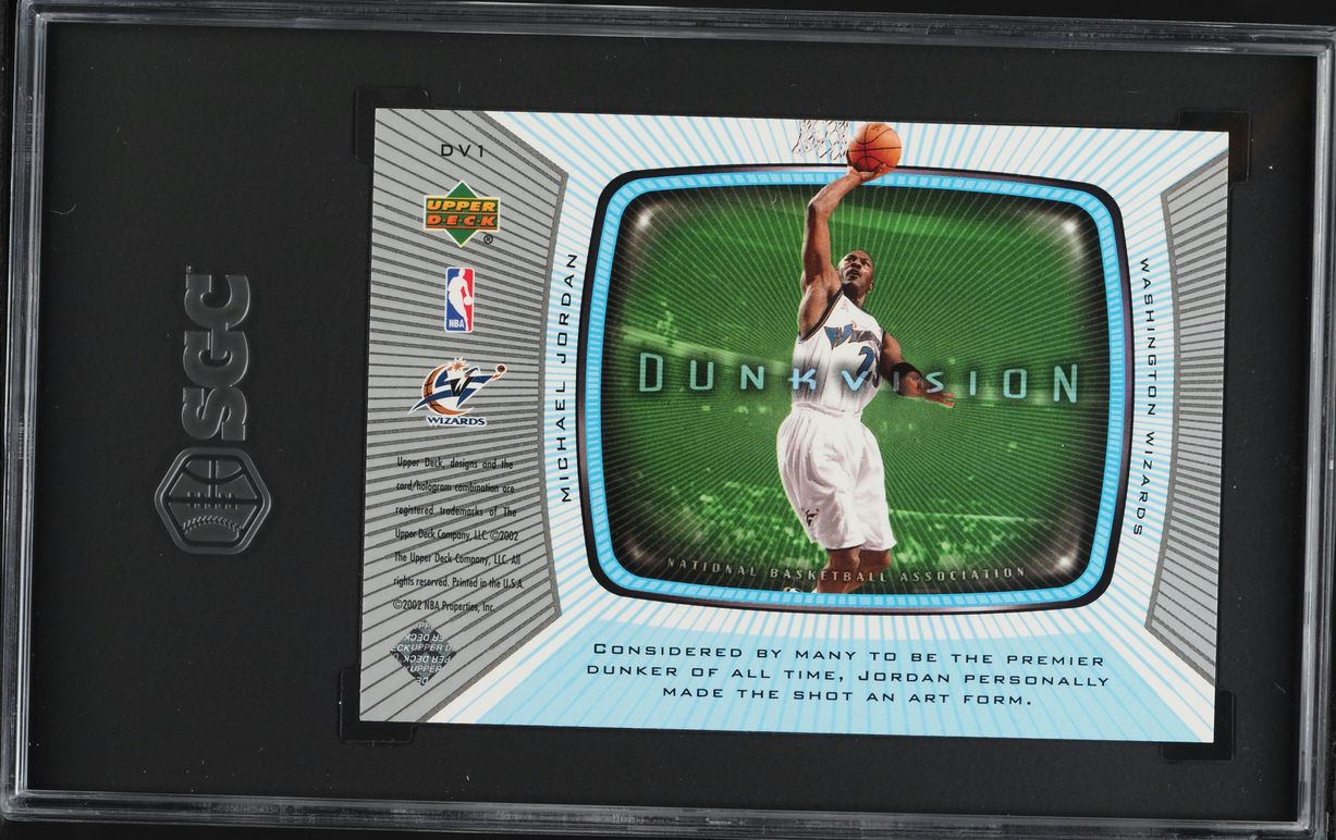 2002 Upper Deck Dunkvision Michael Jordan #DV1 SGC 10 GEM MINT