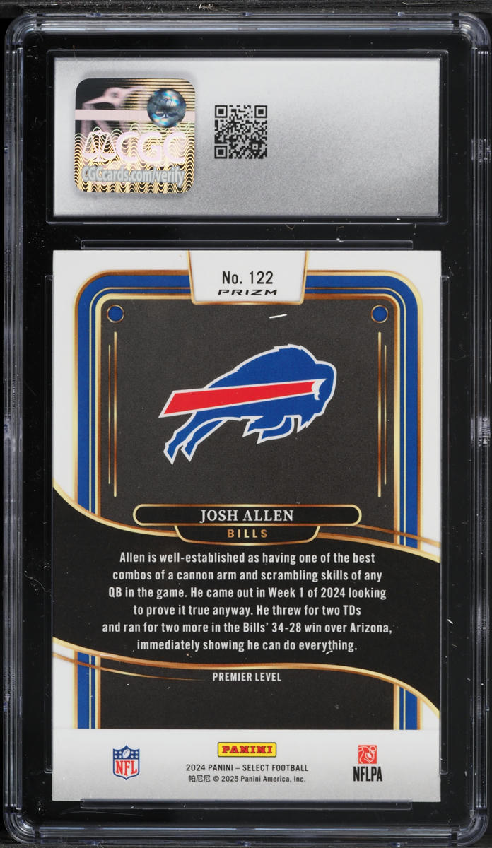 2024 Select Premier Level Black & Green Shock Josh Allen #122 CGC