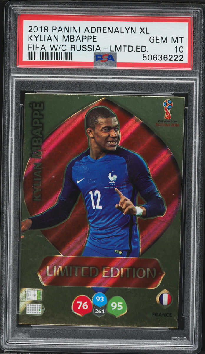 2018 Panini Adrenalyn XL FIFA World Cup Russia Kylian Mbappe ROOKIE PSA 10 GEM MINT