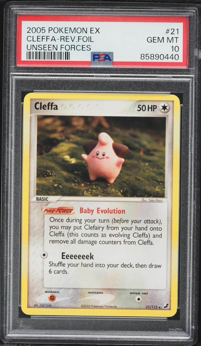2005 Pokemon EX Unseen Forces Reverse Holo Cleffa #21 PSA 10 GEM MINT
