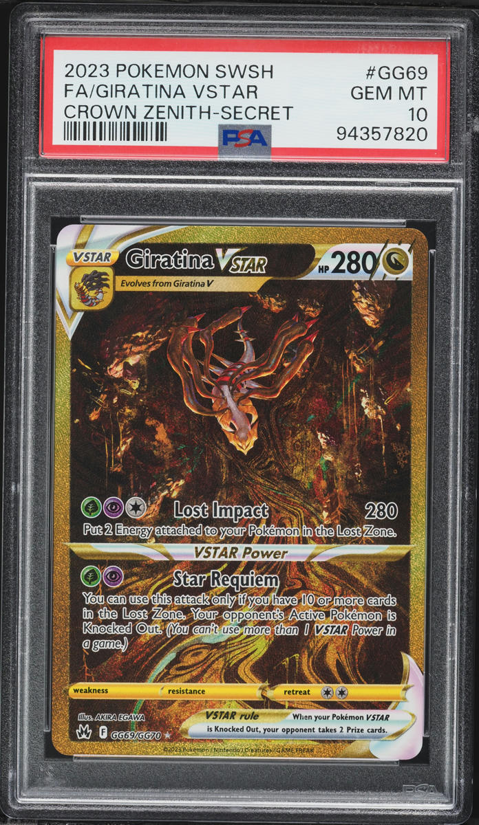 2023 Pokemon Sword & Shield Crown Zenith Gold Rare Giratina VSTAR #GG69 PSA 10 GEM MINT