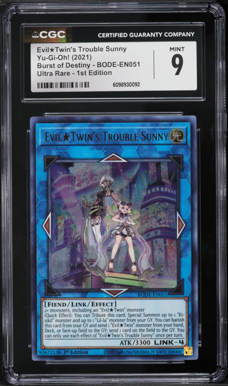 2021 Yu-Gi-Oh! Burst Of Destiny 1st Edition Evil Twin's Trouble Sunny #BODE-EN051 CGC 9 MINT on Fanatics Collect 2021 Yu-Gi-Oh! Burst Of Destiny 1st Edition Evil Twin's Trouble Sunny #BODE-EN051 CGC 9 MINT on Fanatics Collect
