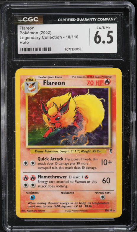 2002 Pokemon Legendary Collection Reverse Holo Flareon #10 PSA 9