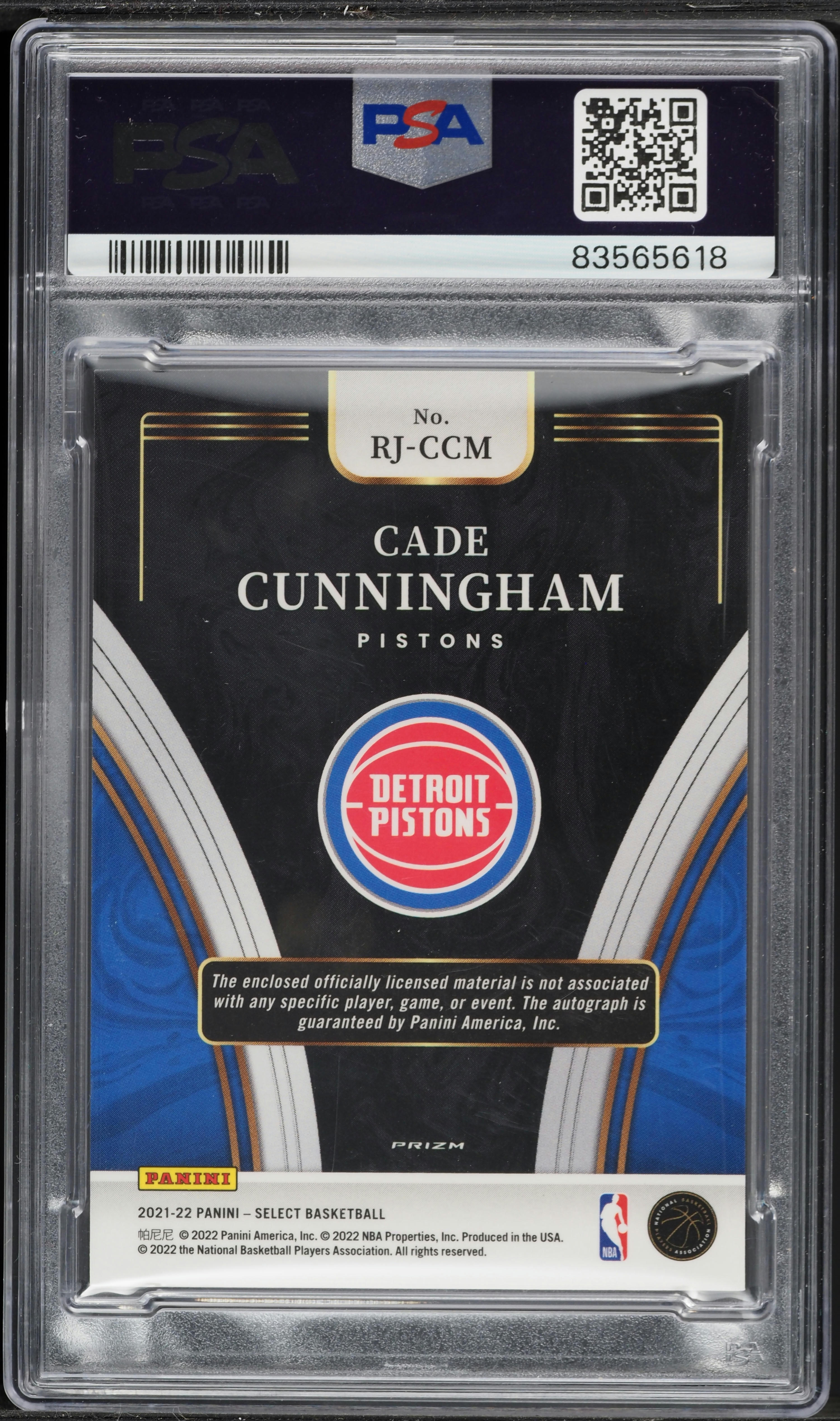 2021 Select Jersey Disco Prizm Cade Cunningham ROOKIE PATCH AUTO